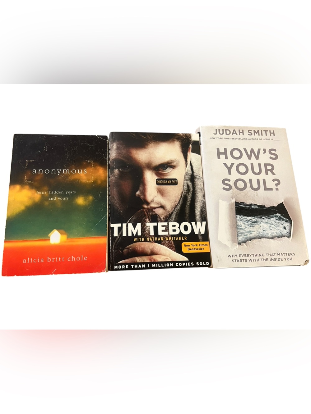 Bundle of 3 Motivational & Memoir Books, Tim Tebow, Christian, Faith